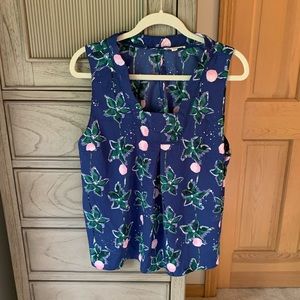 Blue and Green Floral Tank